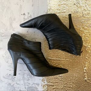 Solemio Black Leather Booties